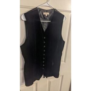 Vintage Brooks Brothers Velvet and Silk Button Down Vest, Large, Belted Back
